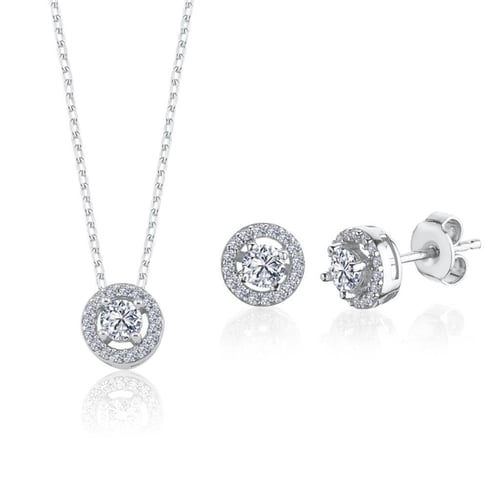 0.75 Carat Magical Sparkle Double Solitaire Silver Set