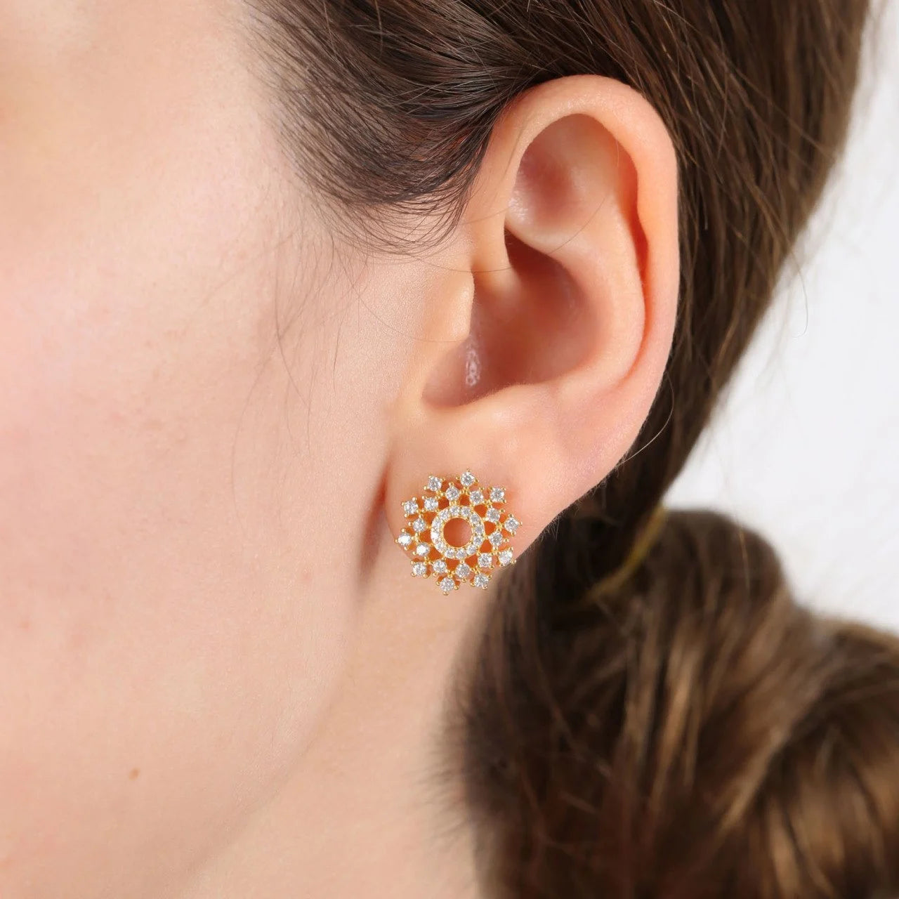 Universe Gold Plated Silver Earring