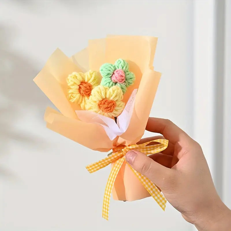 Knitted Love Bouquet. -Yellow