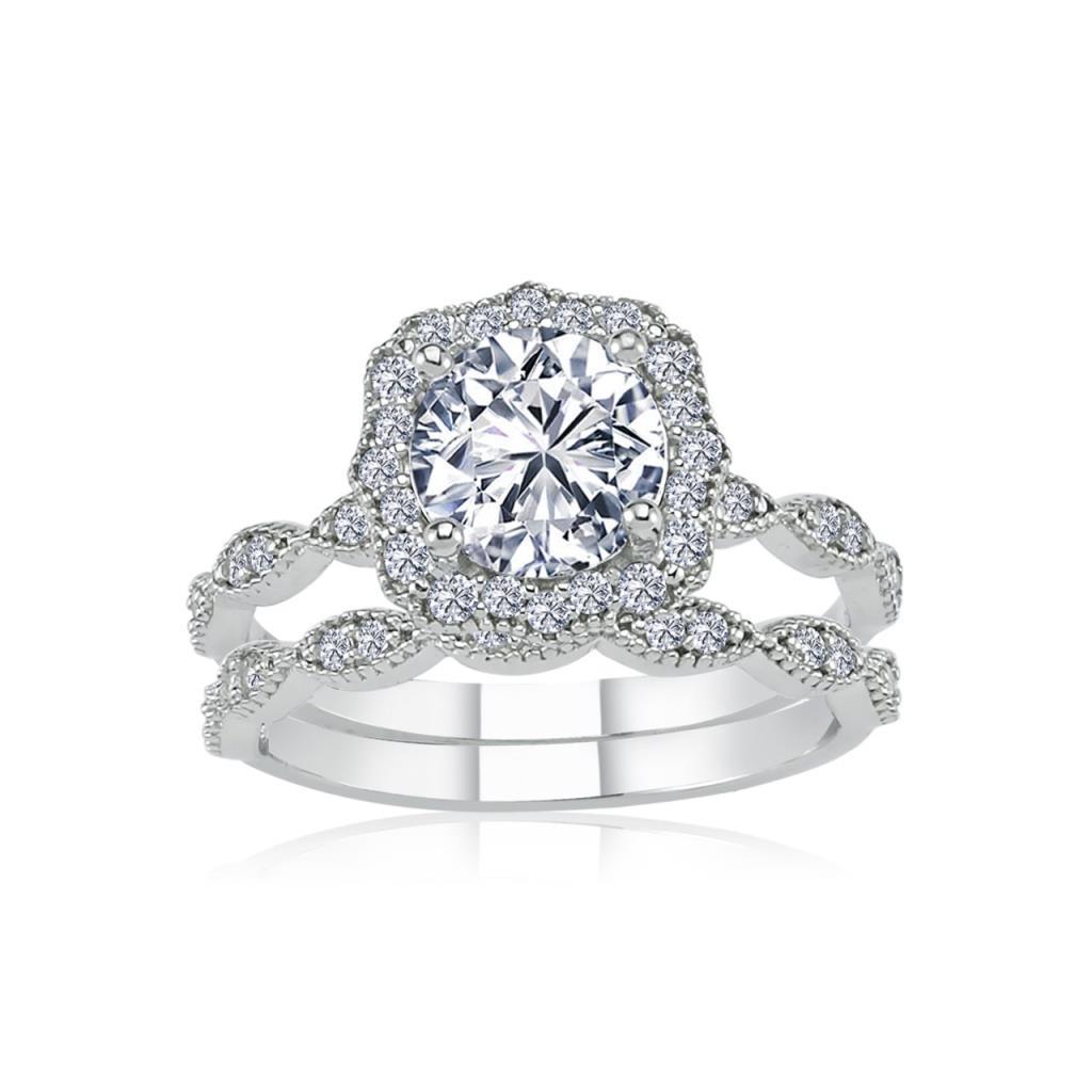 Elegance Sparkling Twin Solitaire Silver Ring