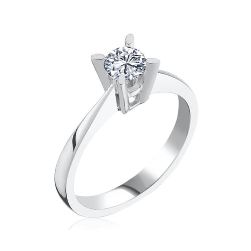 Marquise Solitaire Silver Ring