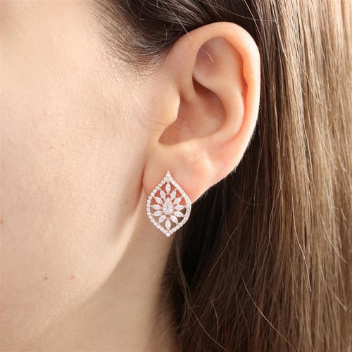 Marquise Dream Rose Gold Plated Silver Earrings