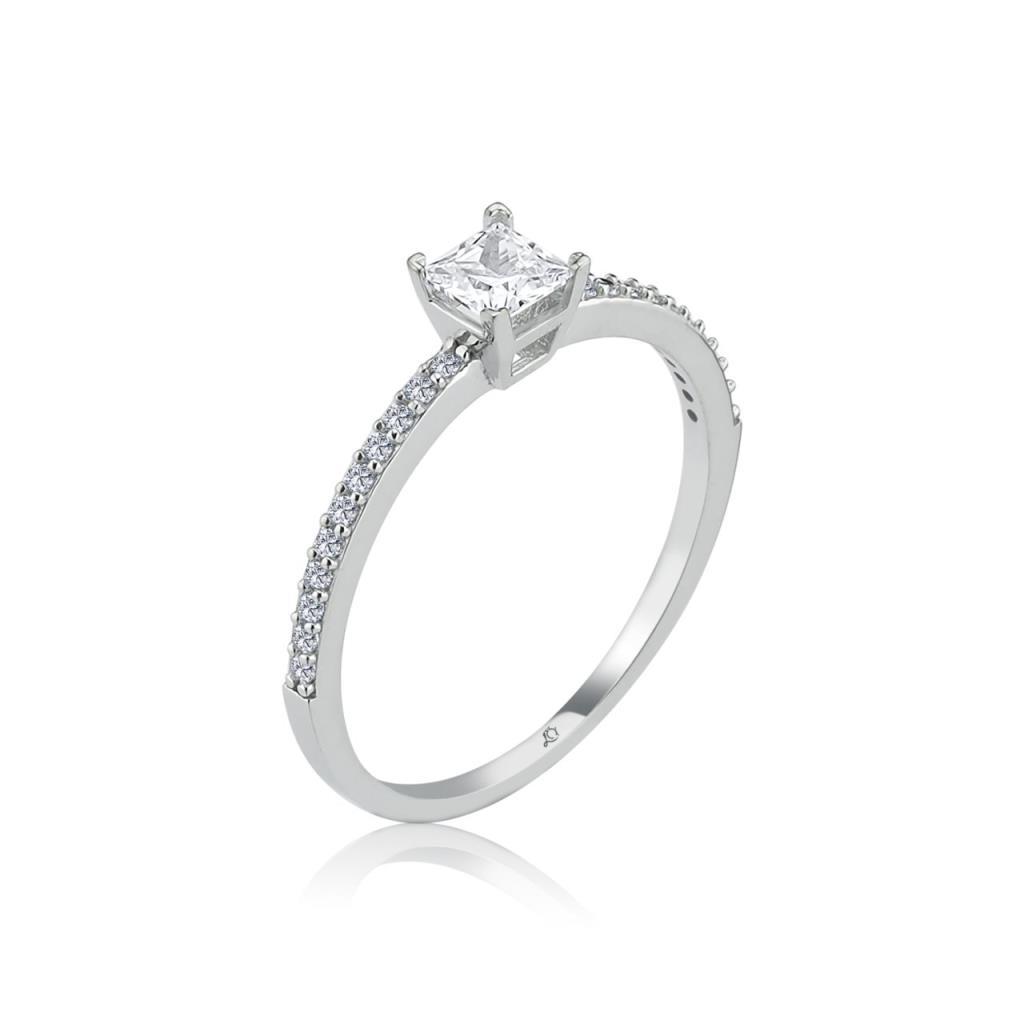 Princess Cut Mild Silver Solitaire Ring