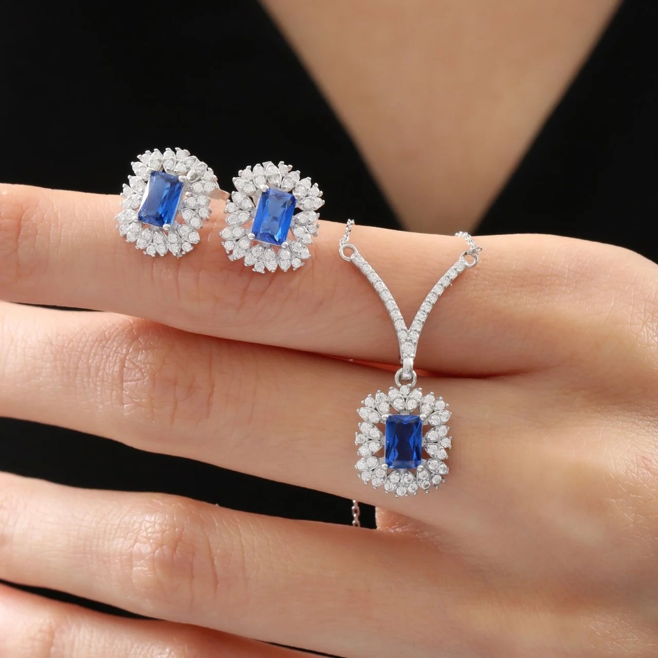 Diamond Mounting Synthetic Sapphire Enchantment Seal of Elegance Silver Mini Set