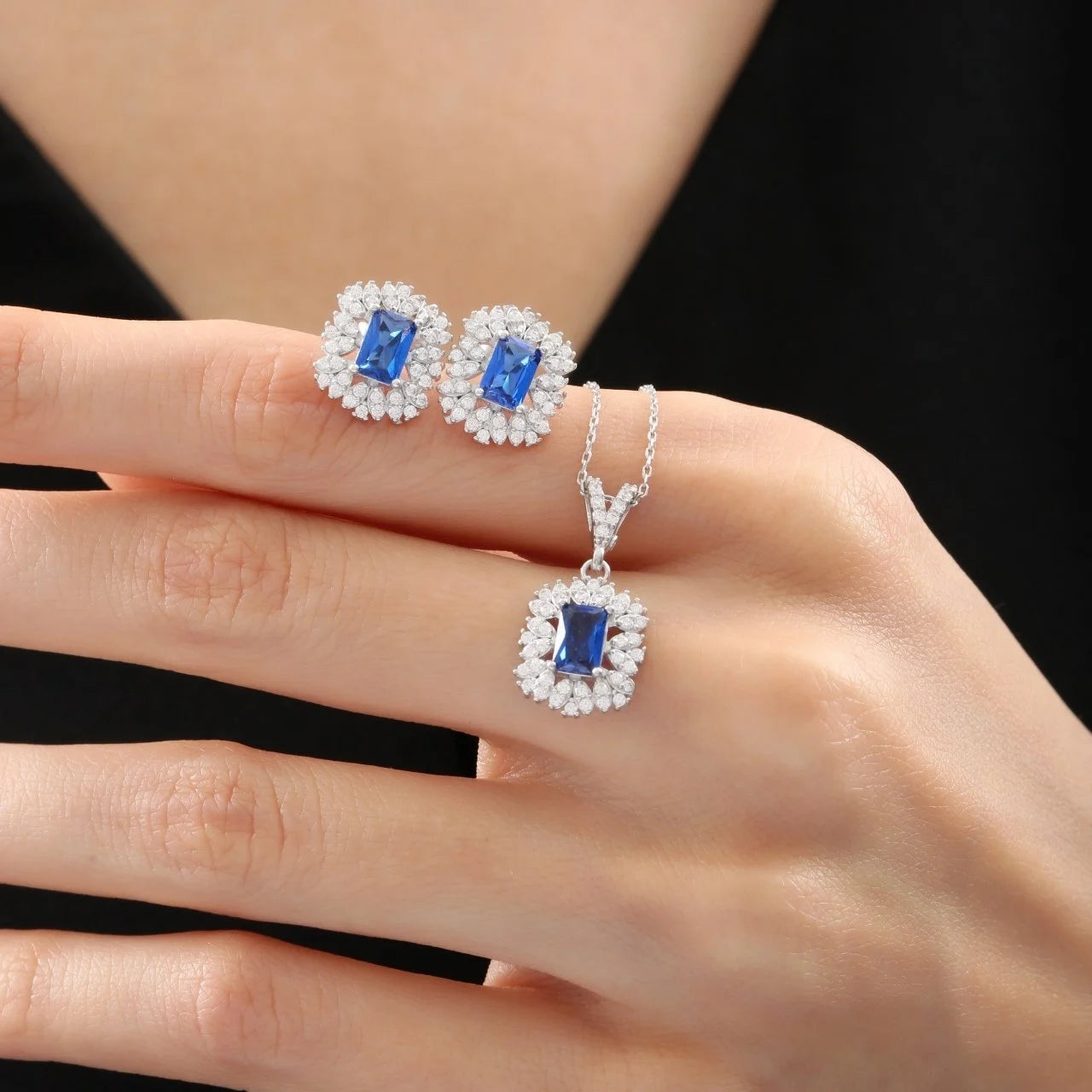 CZ Diamond Mounting Synthetic Sapphire Enchantment Seal of Simplicity Silver Mini Set