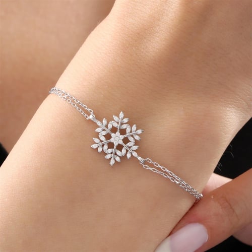 Joy of Crystal Snowflake Silver Bracelet