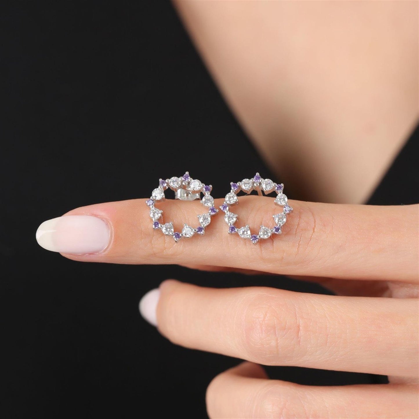 Amethyst Sparkling Magic Silver Earrings