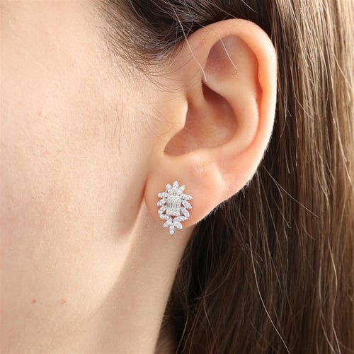 Baguette Silver Tale Earrings