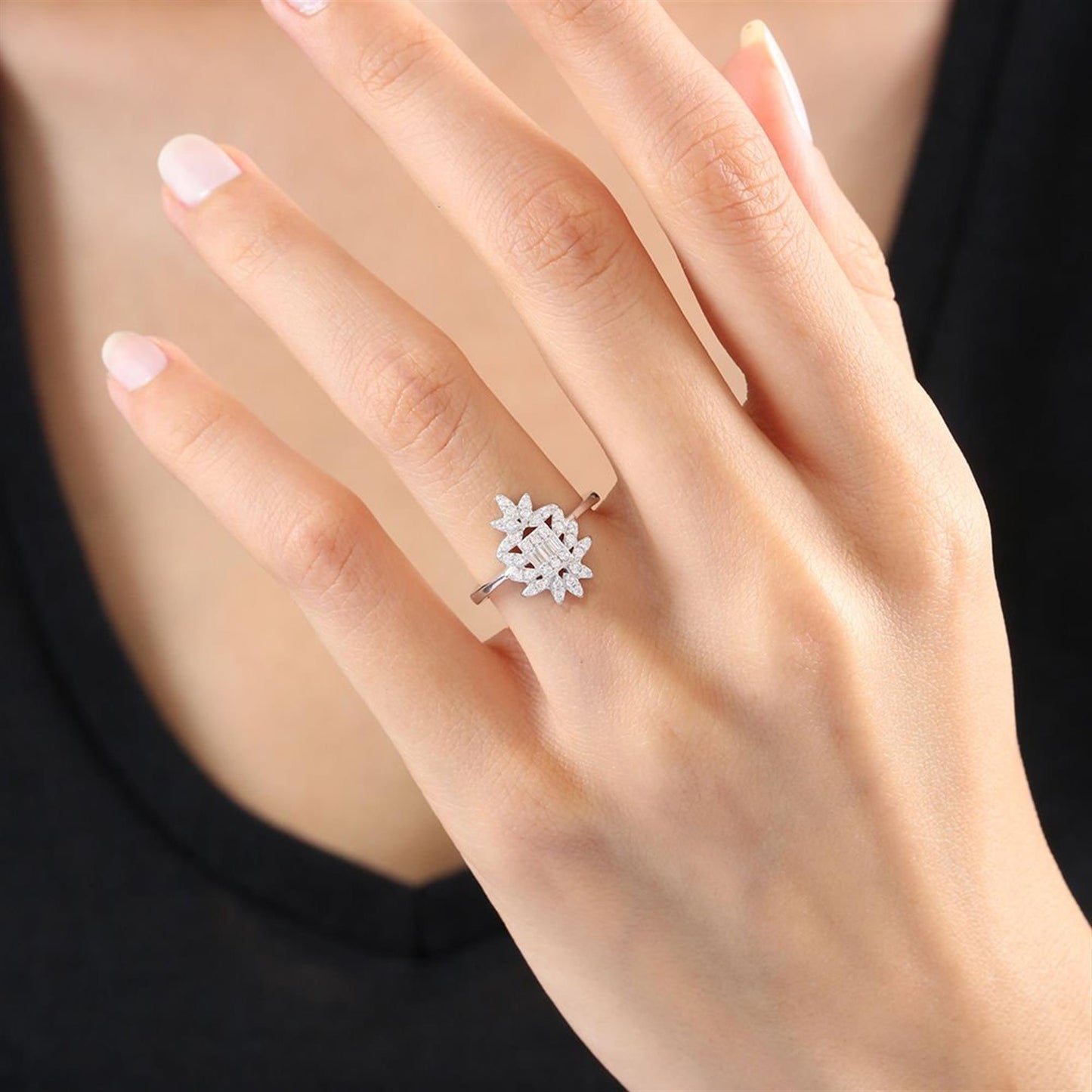 Queen of Elegance Baguette Silver Ring