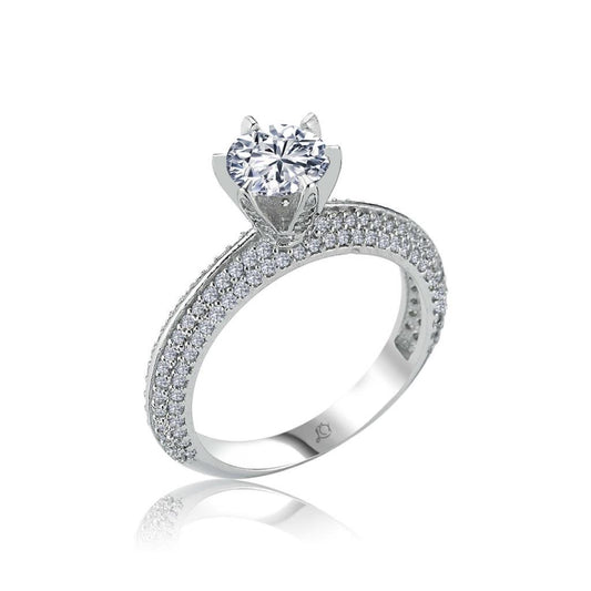 1.00 Carat Melissa Solitaire Silver Ring