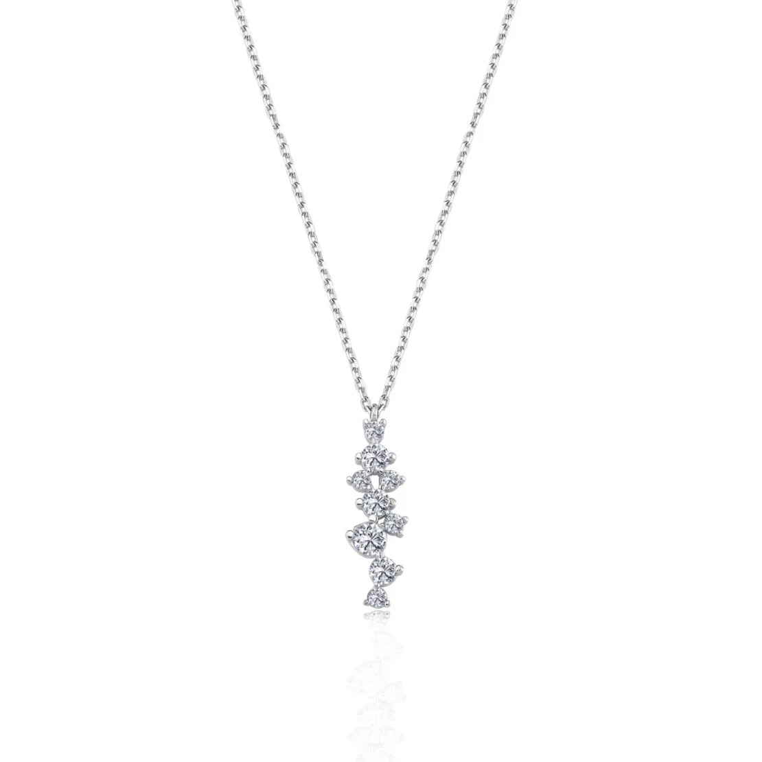 Asymmetric Sparkle Silver Necklace