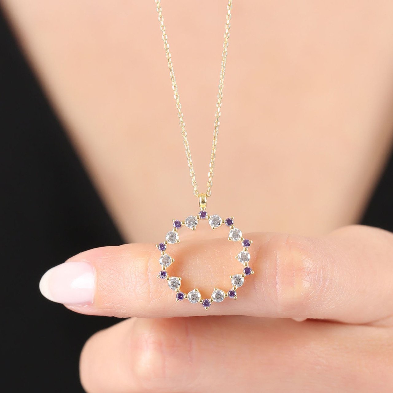 Amethyst Spell Gold Plated Silver Necklace