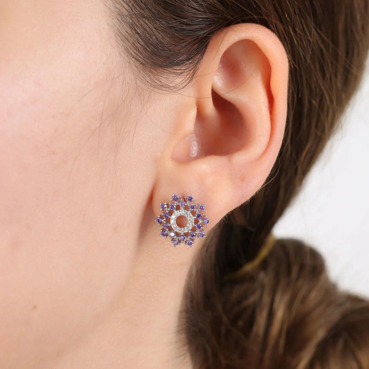 Amethyst Universe Silver Earring