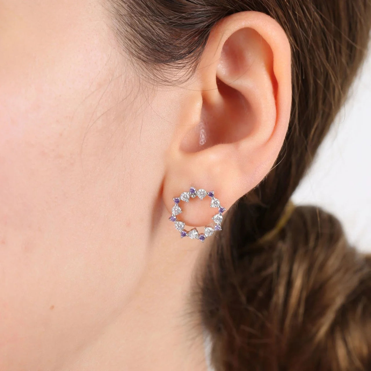 Amethyst Sparkling Magic Silver Earrings