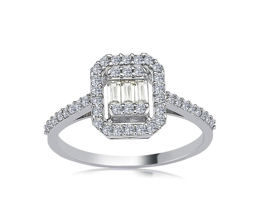 Baguette Elegance Silver Ring
