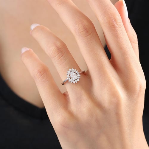 Elegant Drop  Sterling Silver Ring