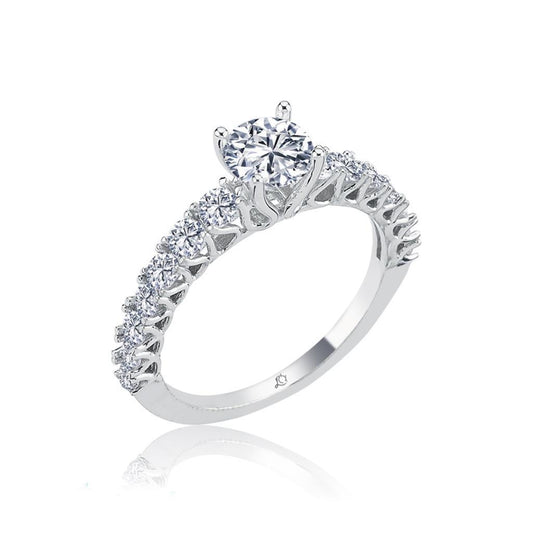 New Strained Solitaire Silver Ring